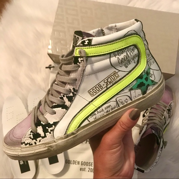 ❌SOLD❌💜Golden Goose Graffiti Slides💜 - Picture 6 of 8